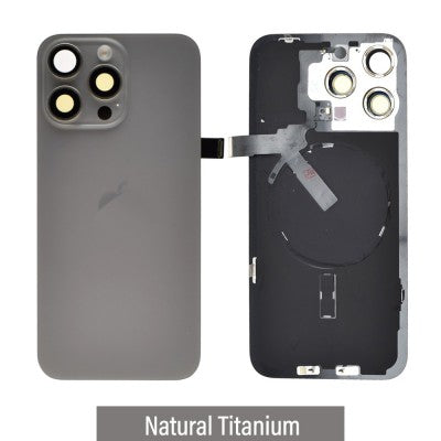 Brown Rear Cover Glass with Camera Lens Glass and Wireless Flex for iPhone 15 Pro-Natural Titanium Brown Rear Cover Glass with Camera Lens Glass and Wireless Flex for iPhone 15 Pro-Natural Titanium